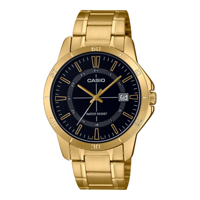 reloj casio analogo hombre dorado fondo negro reloj casio analogo hombre dorado fondo negro