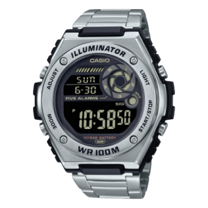 reloj casio metal 5 alar 100mt luz led cronom